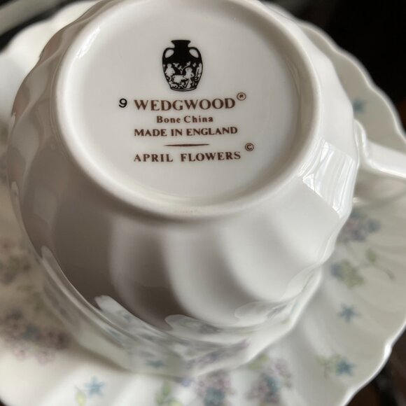 WEDGWOOD Tea Cup & Saucer; "April Flowers" Collection - Picture 2 of 4